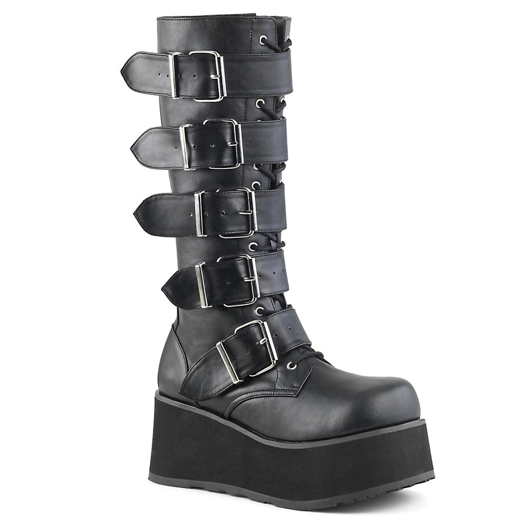 Chaussures Plateforme Demonia Trashville 518 Vegan Cuir Homme - Noir 08153-MIFH